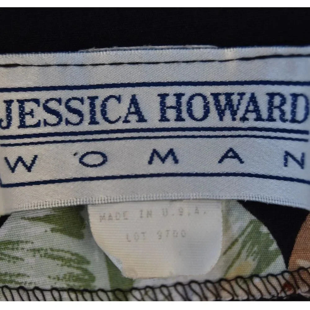 Vintage 90s Jessica Howard Tropical Rayon Dress XL 16 Hawaiian Floral USA